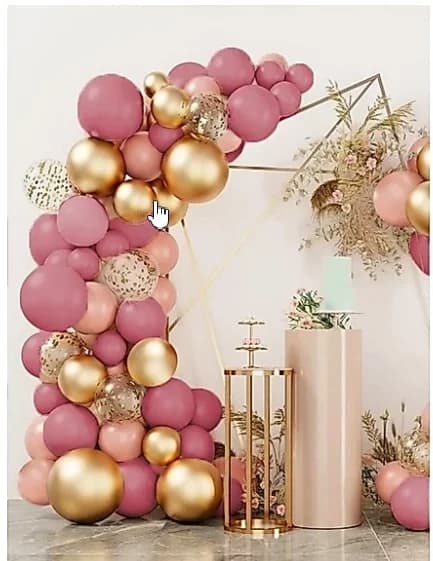 Arco de Balões Rosé e Dourado